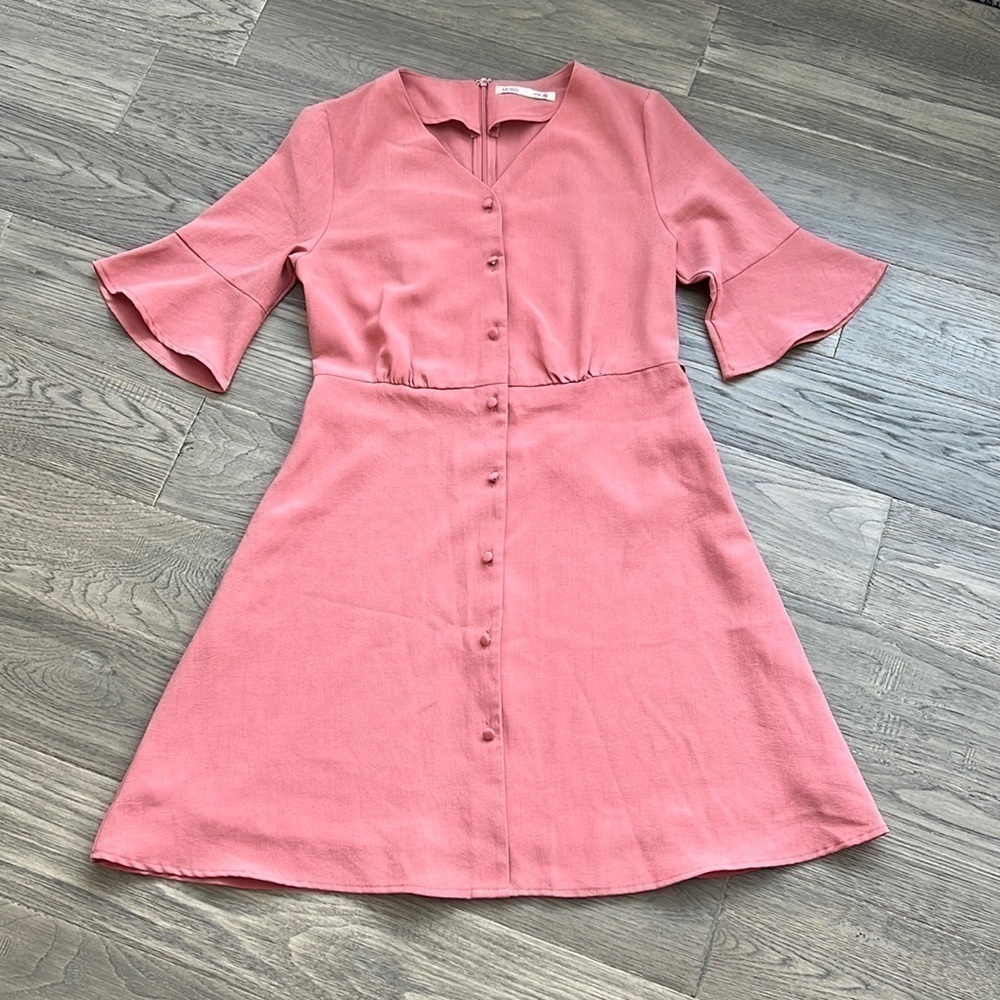 MIXXO blush pink short sleeve flowy dress